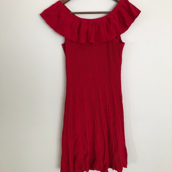 Zara - Off Shoulder Red Mini-Dress - Picture 4 of 4